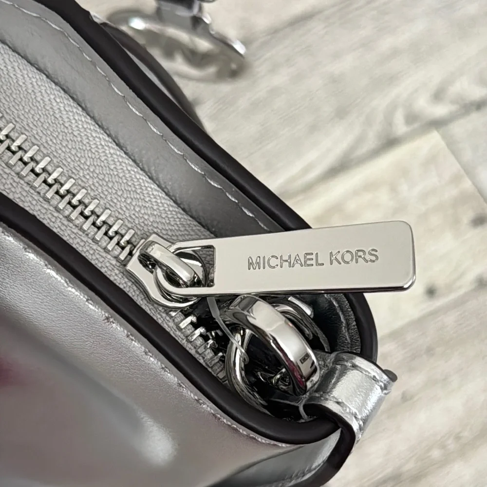 Michael Kors Avril Small Silver Satchel NWT